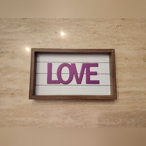 Purple Wooden Love Sign
